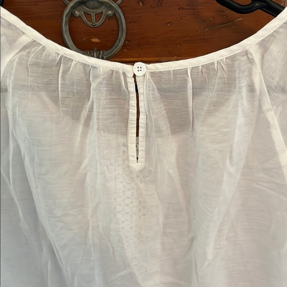 Calvin Klein White Embellished 3/4 Sleeve Blouse NWOT - Picture 6 of 12